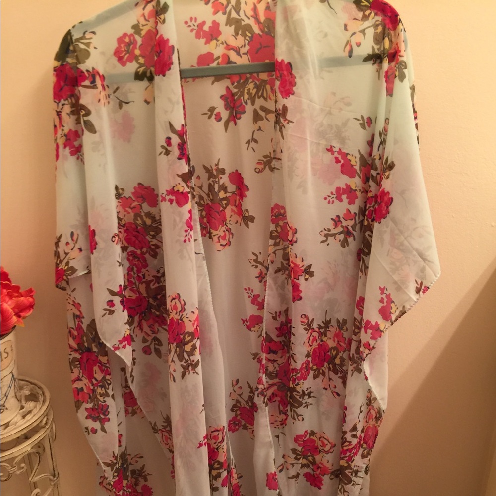 Floral chiffon shawl